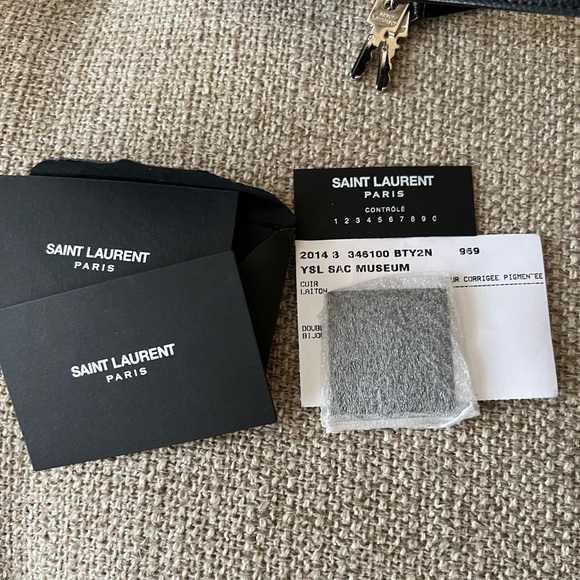 Saint Laurent YSL Sac Museum Black Studded Crossbody Bag NWT - Picture 10 of 16